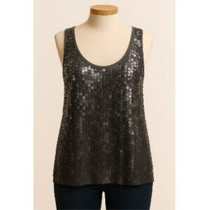 Gunmetal Purple Sequin Tank Top – L Size